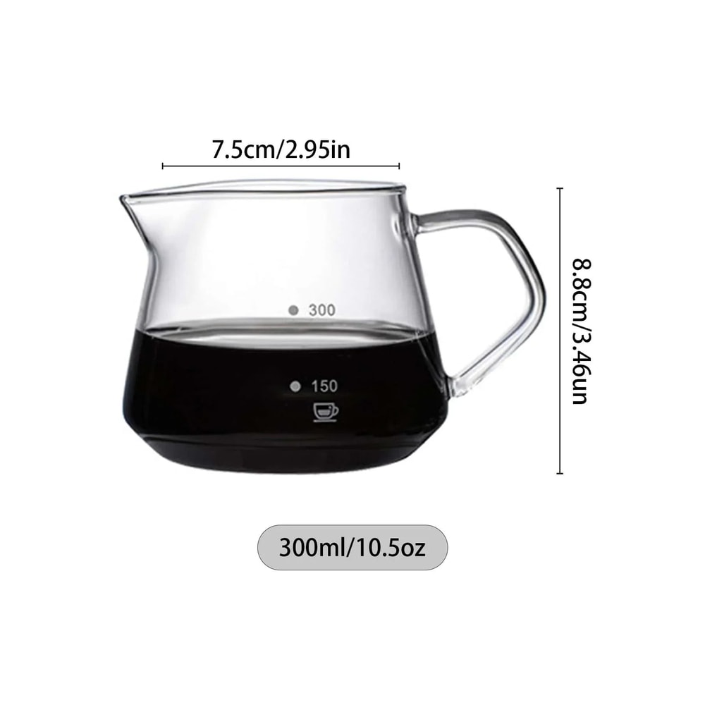 Borosilicate Glass PourOver Coffee Maker Set 6