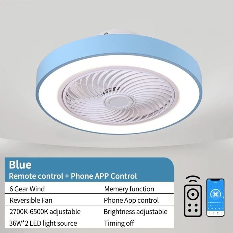 Integrated Modern Ceiling Fan LED Light System 9