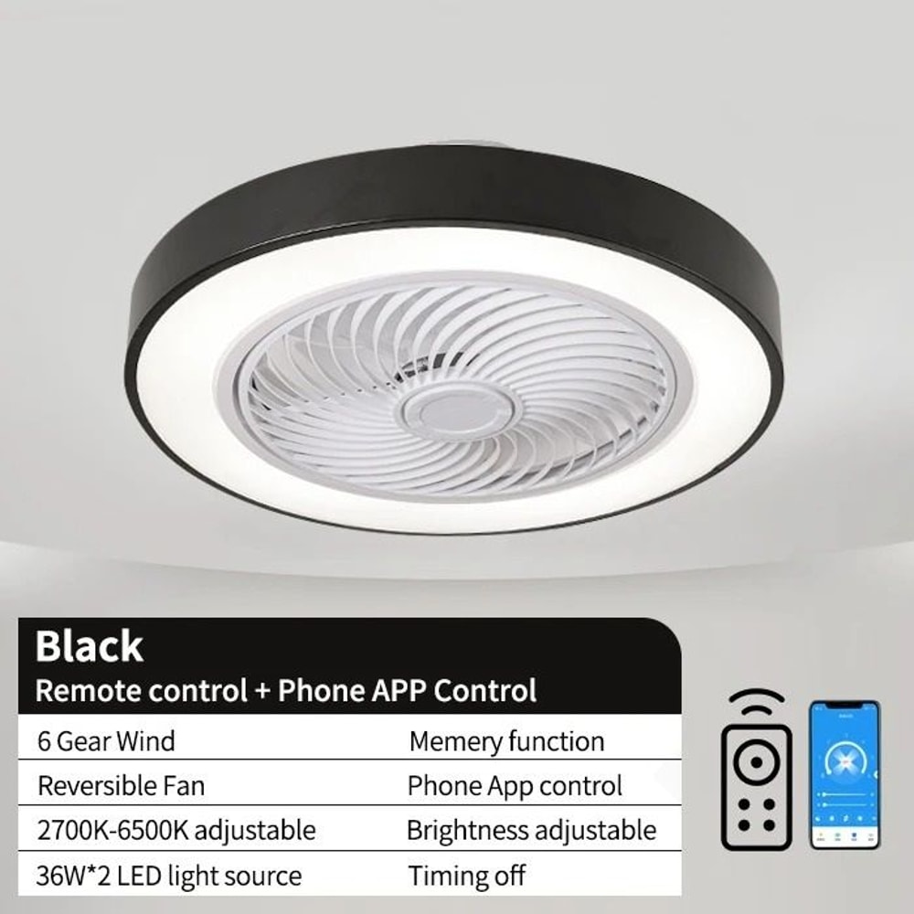 Integrated Modern Ceiling Fan LED Light System 6