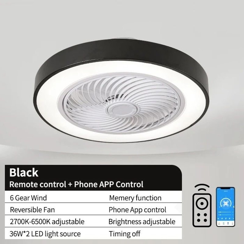 Integrated Modern Ceiling Fan LED Light System 6