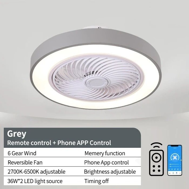 Integrated Modern Ceiling Fan LED Light System 8