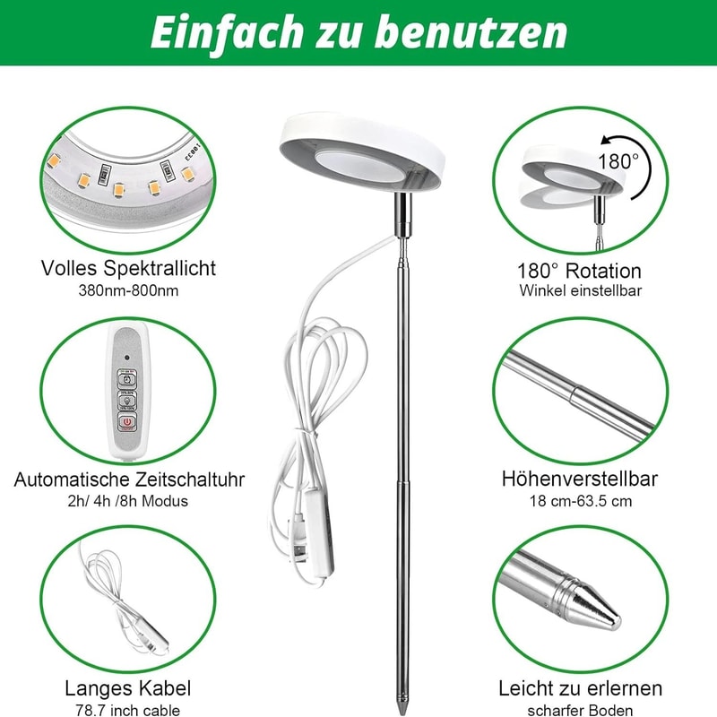 Full Spectrum Telescopic LED Plant Growth Light 3