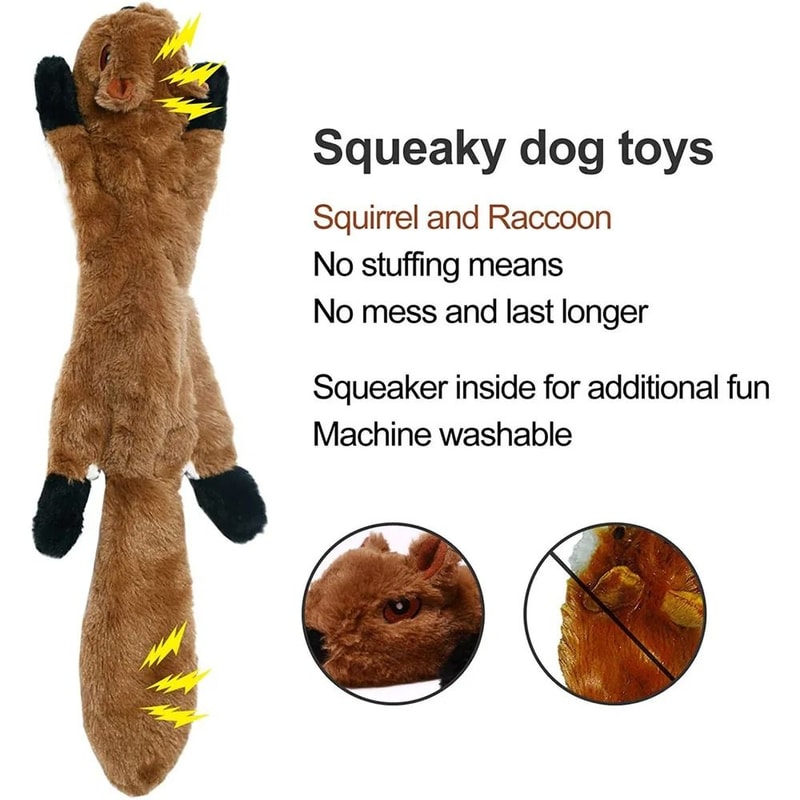 MessFree Stuffingless Plush Squeaky Dog Toy 1