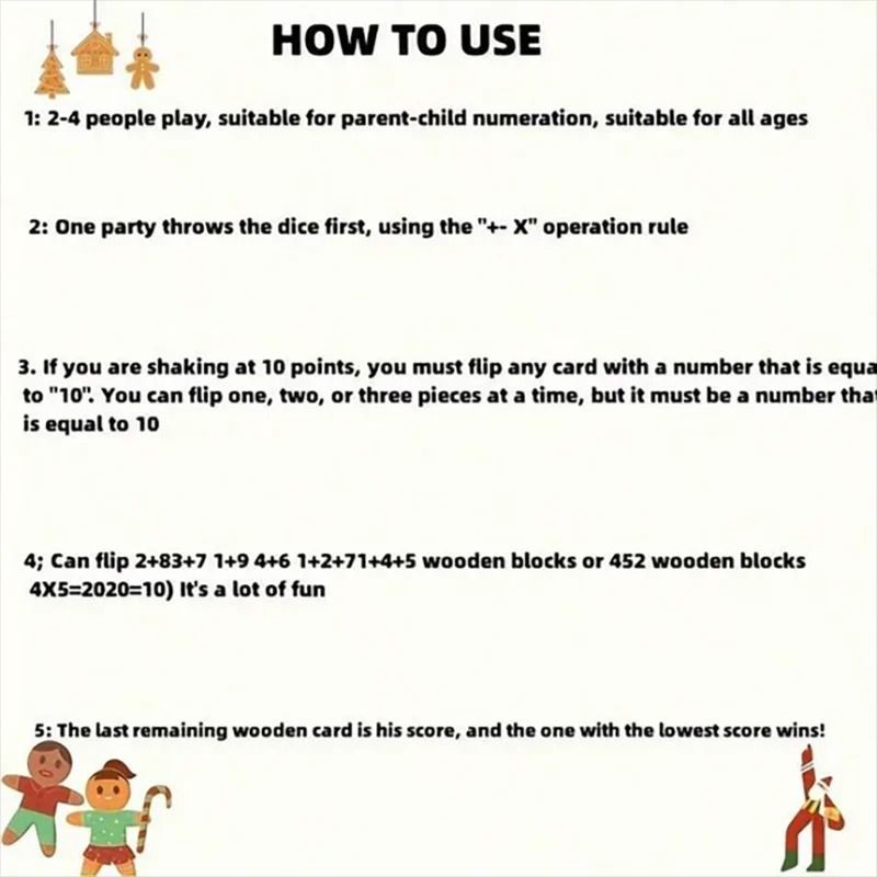 Classic 4Sided Wooden ShuttheBox Board Game 5