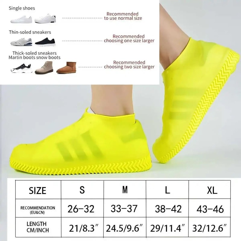Waterproof Silicone NonSlip Rain Shoe Covers 3
