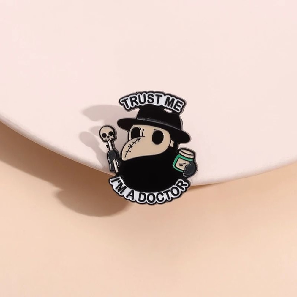 Gothic Plague Doctor Enamel Pin 1