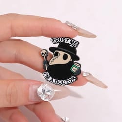 gothic plague doctor enamel pin