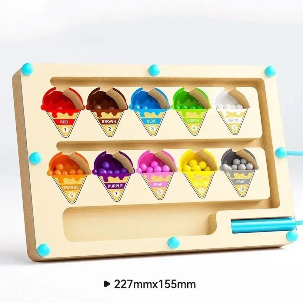 Montessori Magnetic Color Logic Maze Board 8
