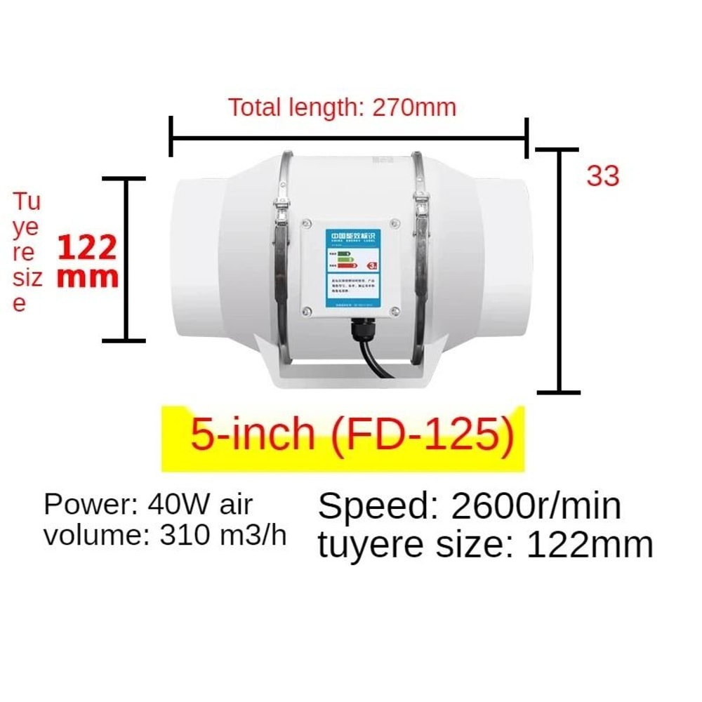 HighPerformance Inline Duct WallMounted Exhaust Fan 8