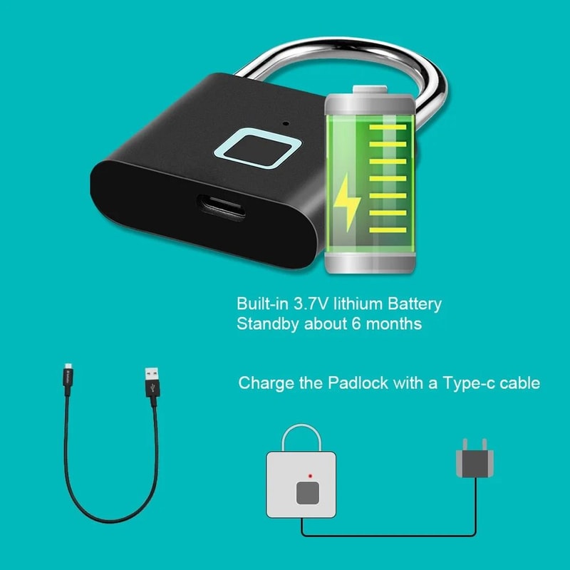 Smart Biometric Fingerprint Padlock 6