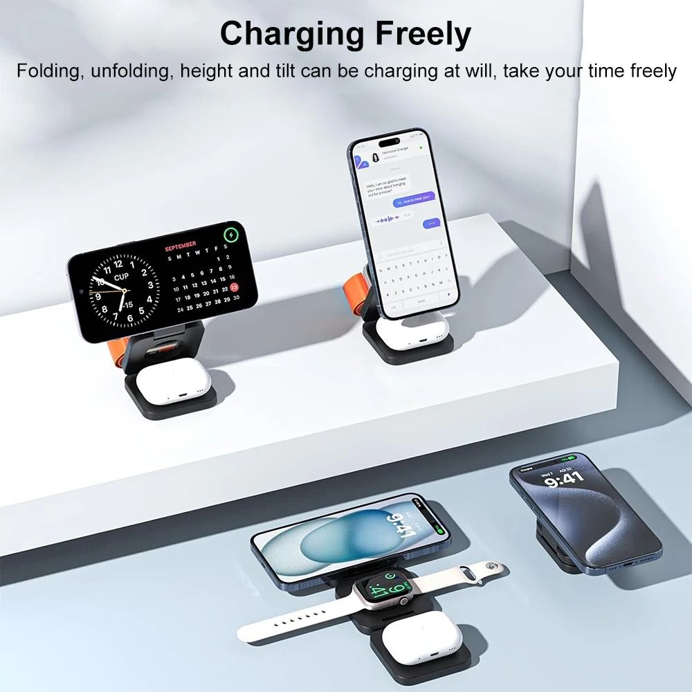 3in1 Foldable Magnetic Wireless Charging Station 5