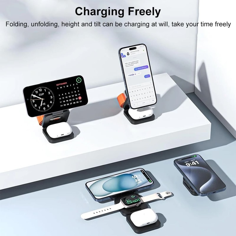 3in1 Foldable Magnetic Wireless Charging Station 5
