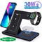 30W LED 3in1 Foldable Fast Wireless Charging Station 1
