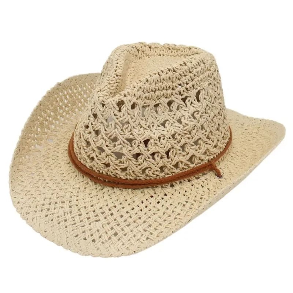 Womens Straw Western Cowboy Hat 3