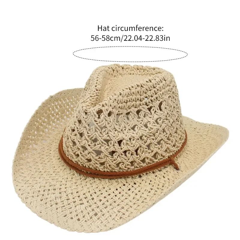 Womens Straw Western Cowboy Hat 5