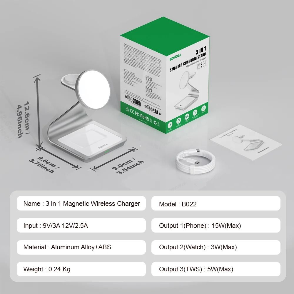 Magnetic 3in1 Wireless Charging Station 4