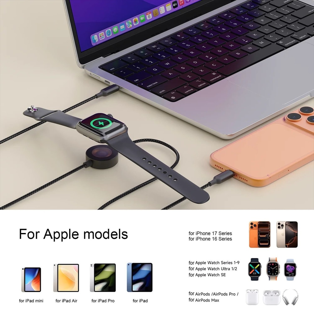 60W 2in1 Braided Fast Charging Watch Cable 1