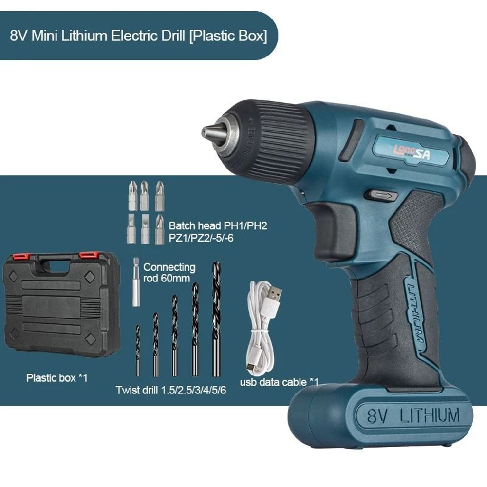 8V Cordless Electric Screwdriver Mini Drill Set 7