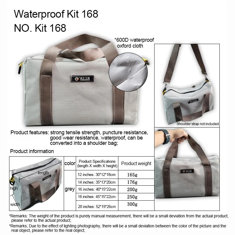 HeavyDuty Canvas Waterproof Tool Carry Bag 6