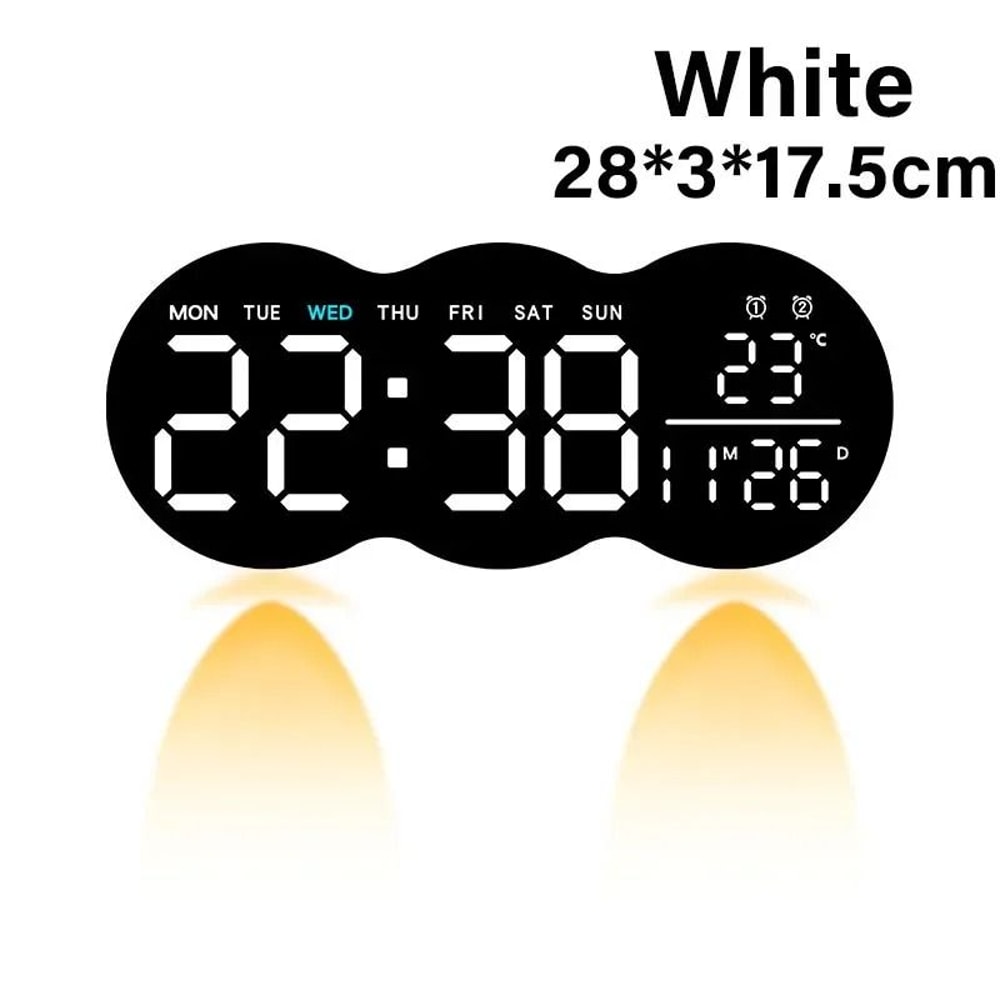Large Digital LED Wall Clock With Ambient Aura 9