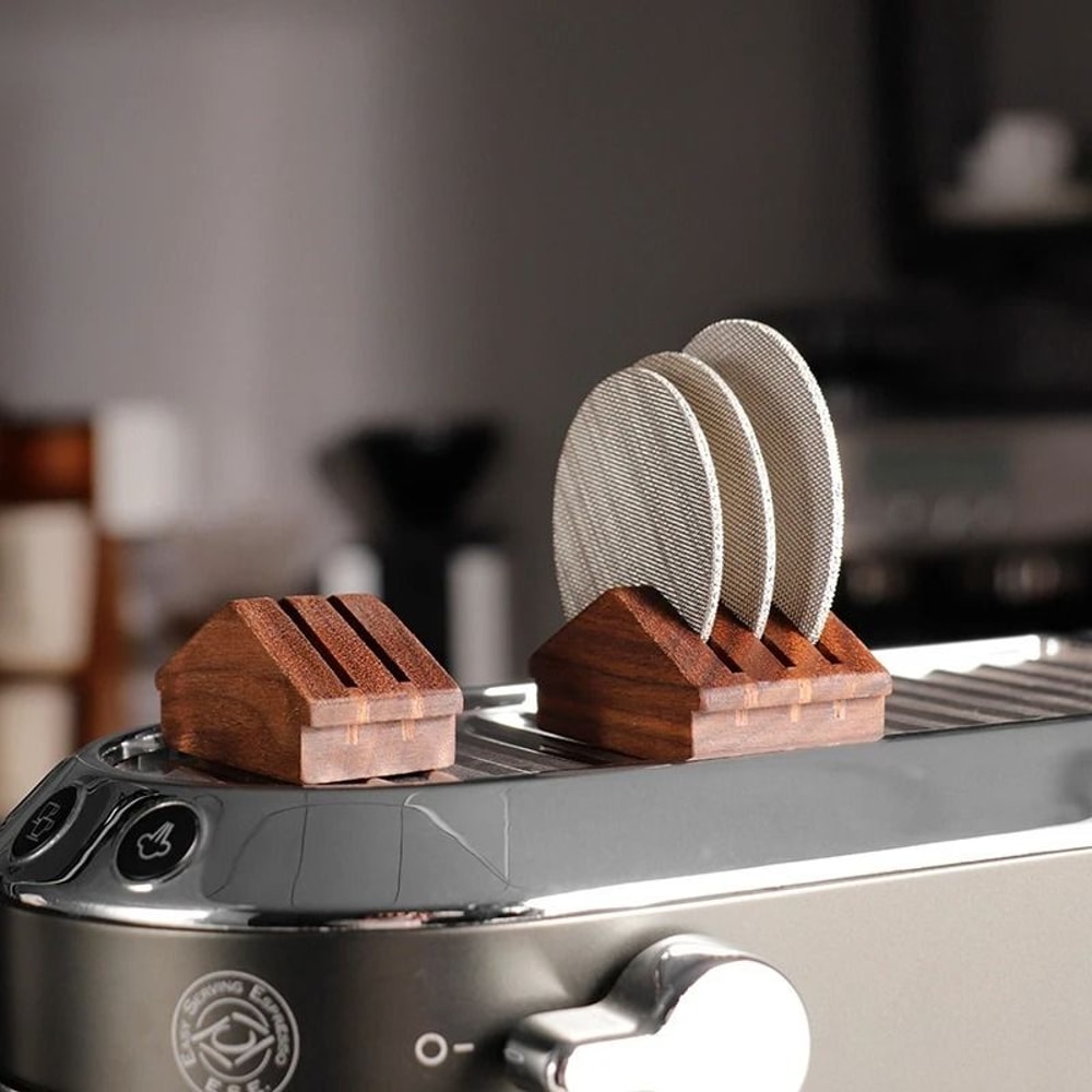 Walnut Espresso Puck Screen Holder 1
