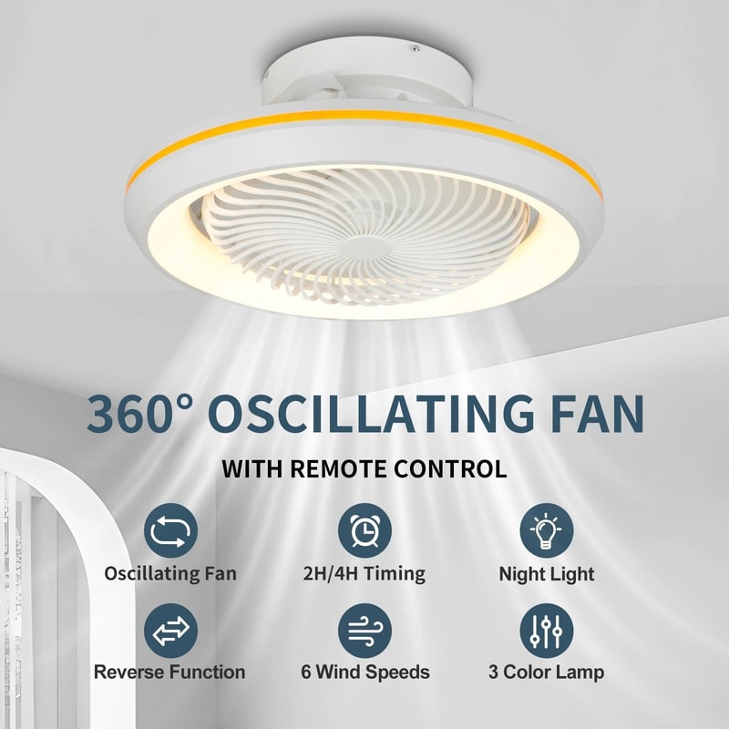 360 Rotating Flush Mount Ceiling Fan 1