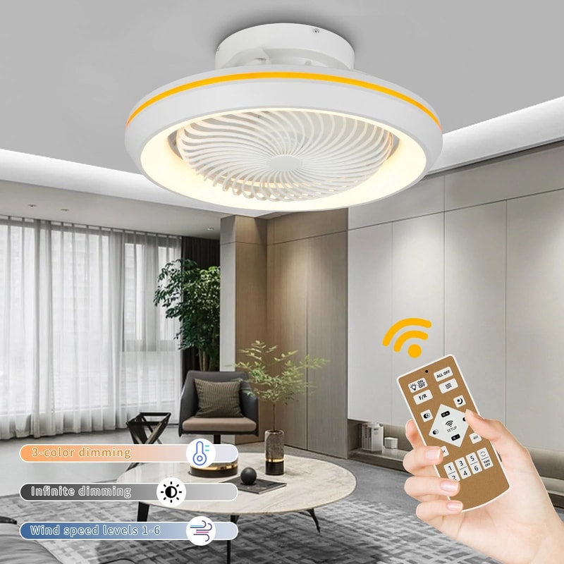 360 Rotating Flush Mount Ceiling Fan 2