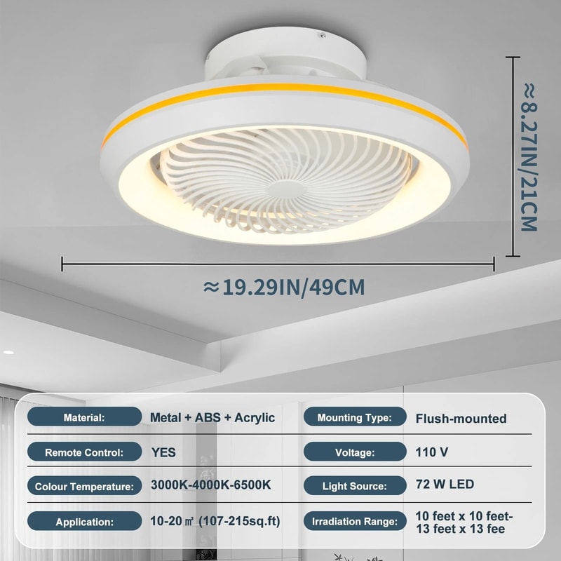 360 Rotating Flush Mount Ceiling Fan 5