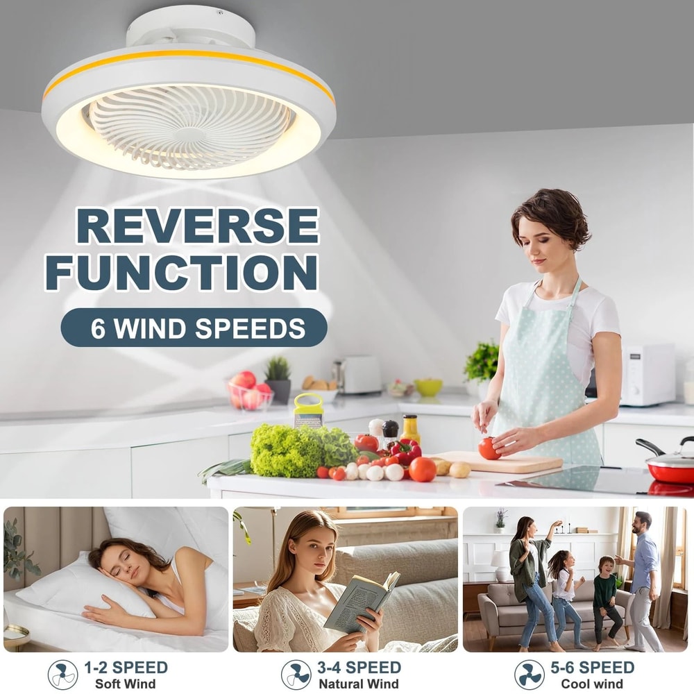 360 Rotating Flush Mount Ceiling Fan 6