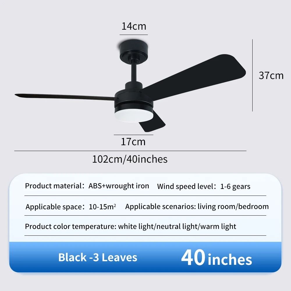 Modern Black Ceiling Fan Chandelier 9