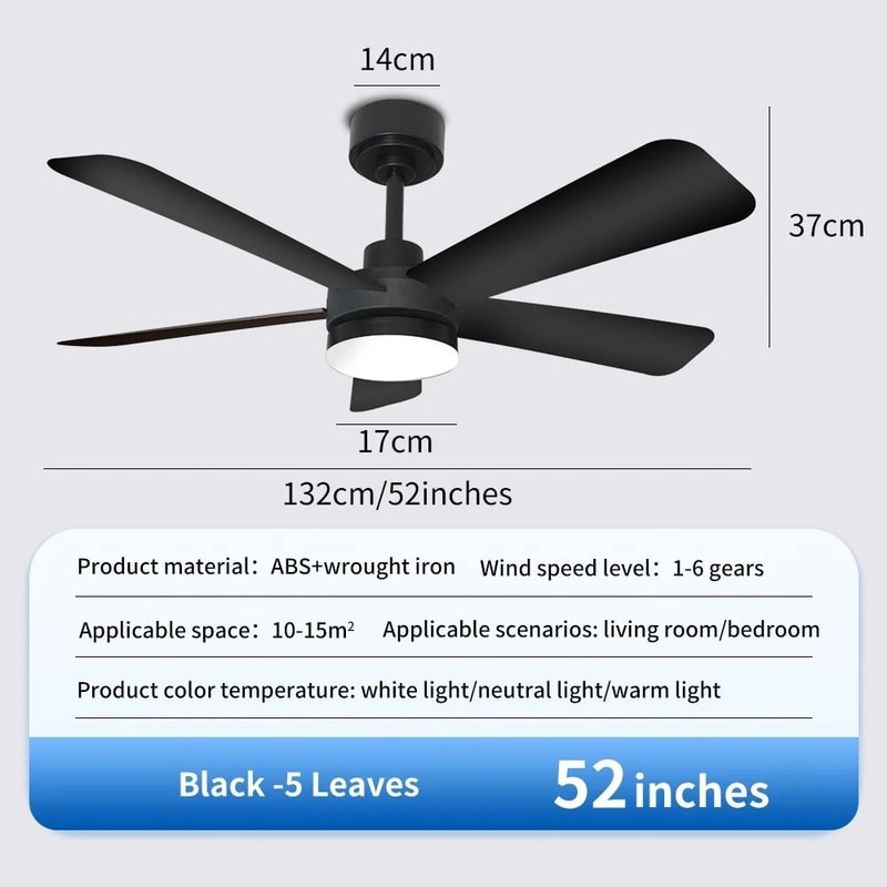 Modern Black Ceiling Fan Chandelier 17