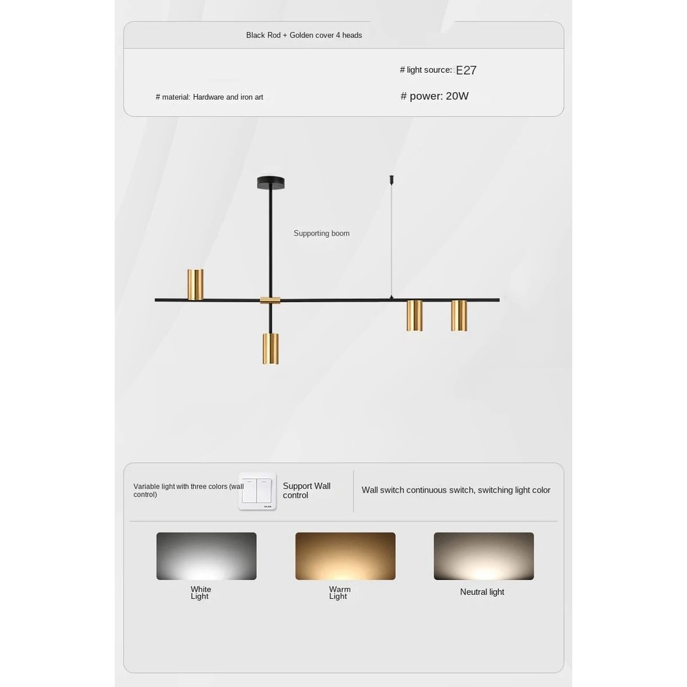 Modern Linear Pendant Light Fixture 7