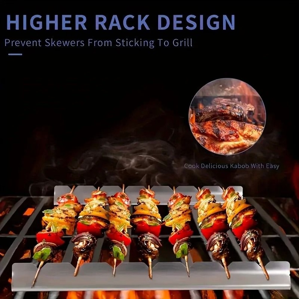 Elevated Stainless Steel Kebab Rack 2 PCS Set 3