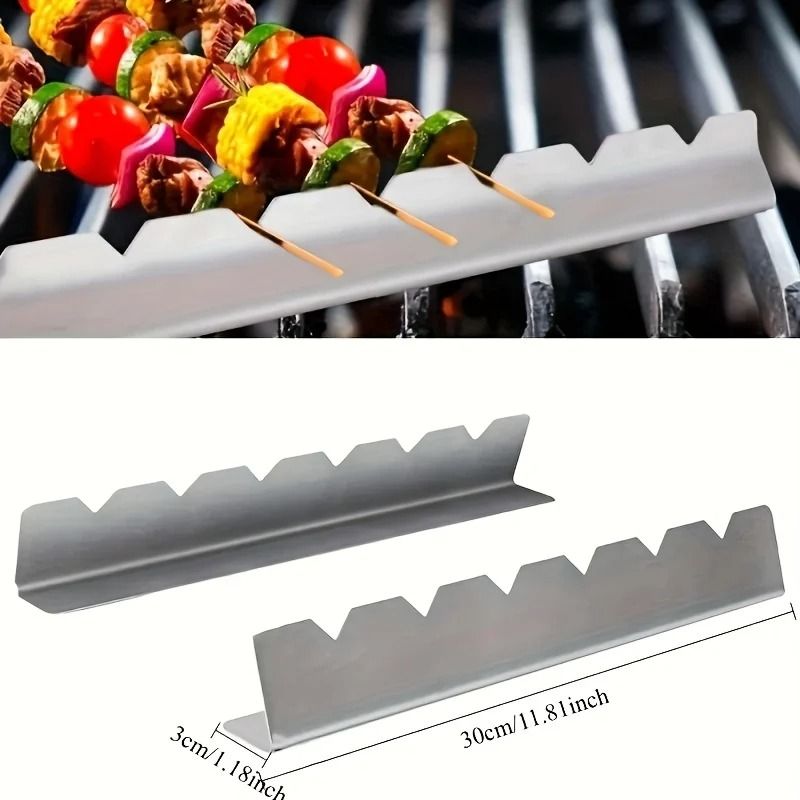 Elevated Stainless Steel Kebab Rack 2 PCS Set 4