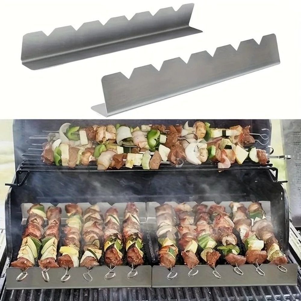 Elevated Stainless Steel Kebab Rack 2 PCS Set 5