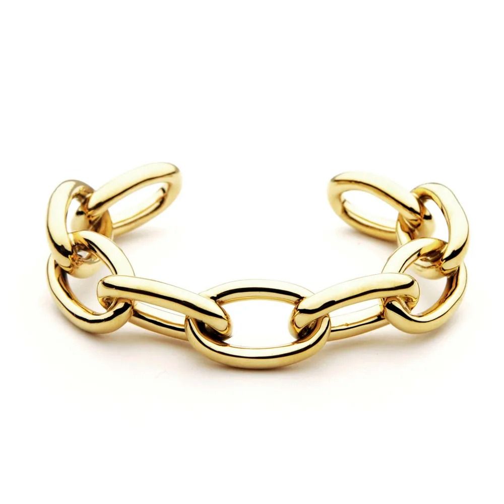 Gold Color Chain Cuff Bracelet 0