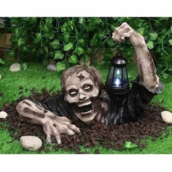 high-fidelity crawling zombie lantern statue
