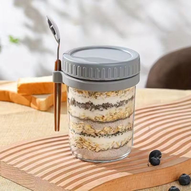 Glass Overnight Oats Container 1pcs 1