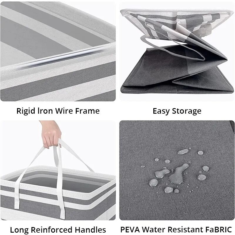 Waterproof Cotton Linen Laundry Basket 4