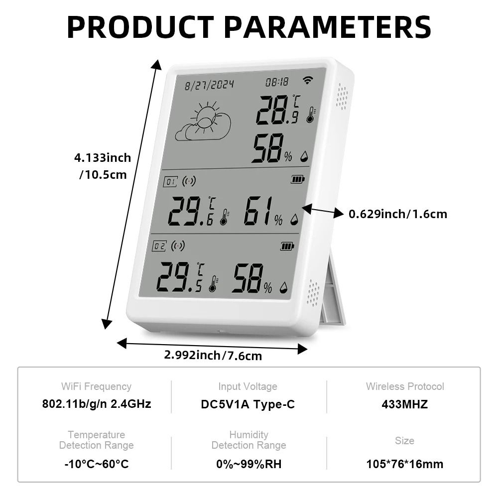 Tuya WiFi Smart Weather Station Kit 5