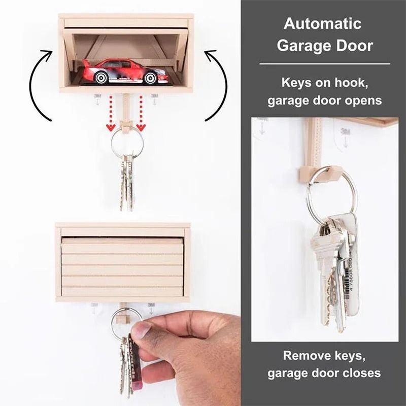 Car Garage Key Holder With Opening Door 2