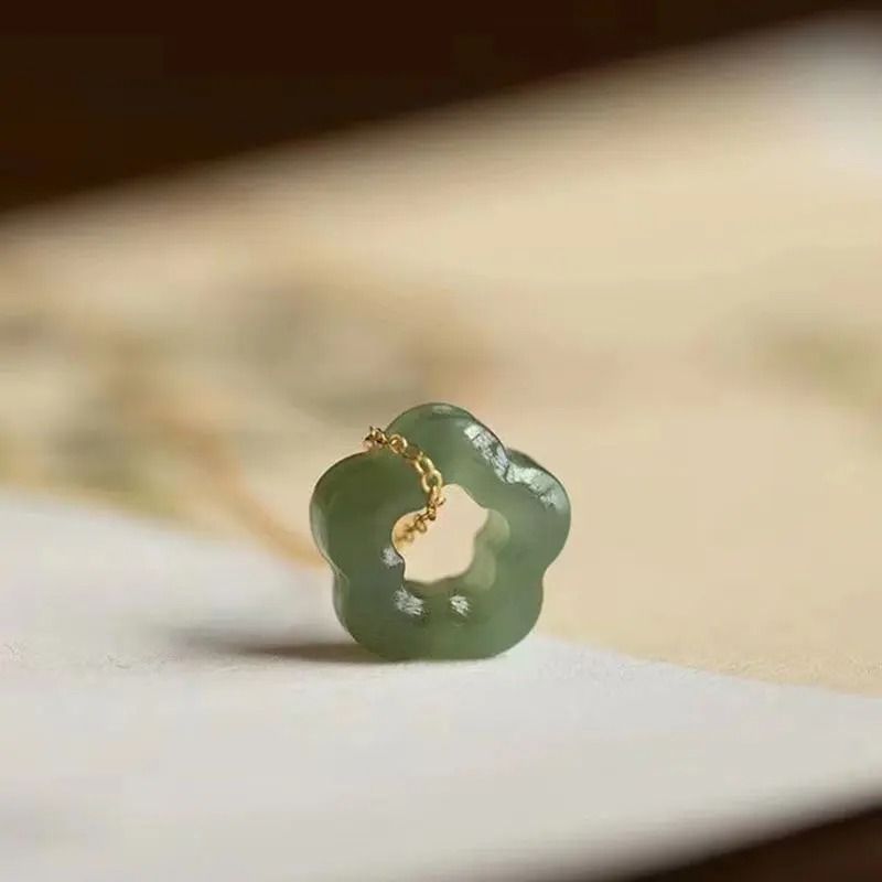 Jade Plum Blossom Pendant Necklace 7