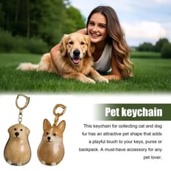 cartoon puppy hair keepsake keychain