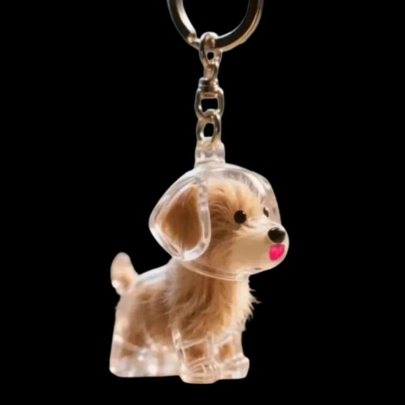 Cartoon Puppy Hair Keepsake Keychain 13