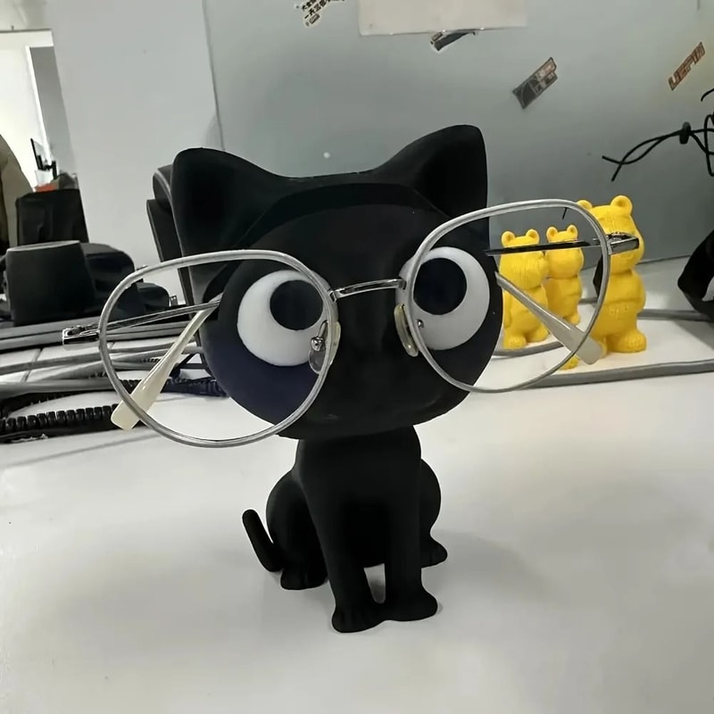 3D Printed Cat Glasses Holder Charming Desktop Organizer Unique Home Decor Accent 0