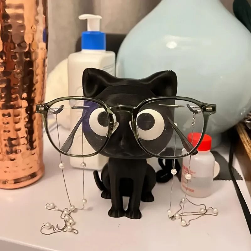 3D Printed Cat Glasses Holder Charming Desktop Organizer Unique Home Decor Accent 4