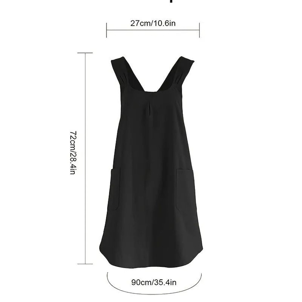 Vintage Apron With Pockets Comfortable NoTie Design 3