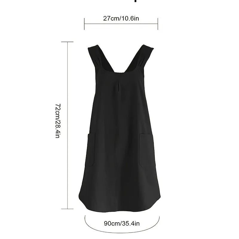 Vintage Apron With Pockets Comfortable NoTie Design 3