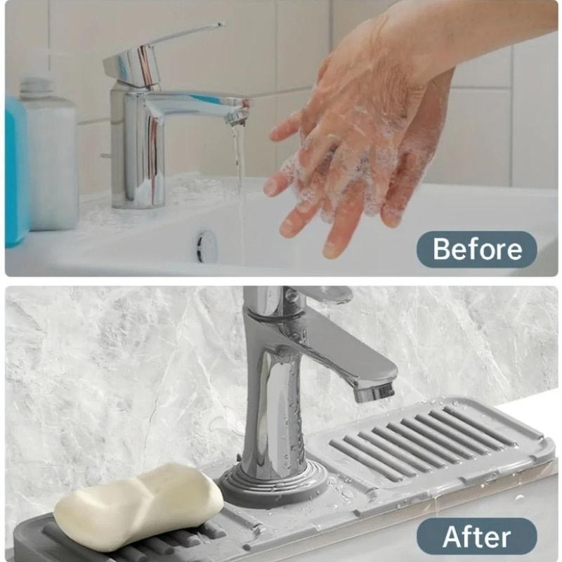 QuickDry AntiSlip Faucet Splash Pad Sink Collector 5