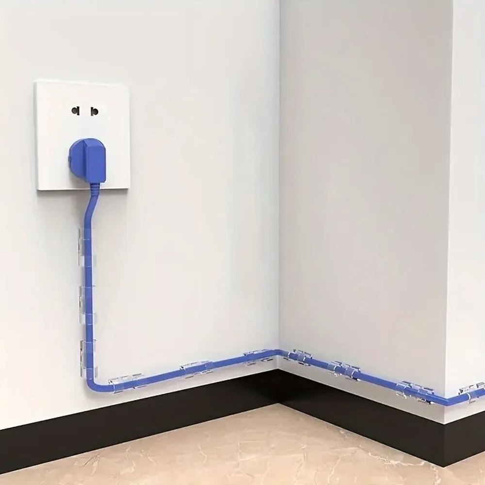 30Piece Clear Adhesive Cord Holder Wire Organizer Set 2